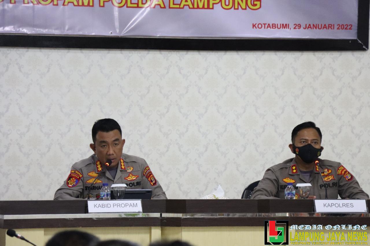 Minimalisir Pelanggaran Pada Anggota Polri, Kabid Propam Polda Lampung Kunjungi Mapolres Lampung Utara
