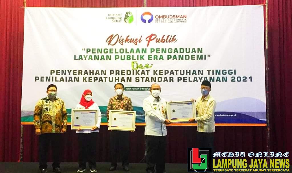 Lampung Utara Toreh Predikat Ke-4 Dalam Kepatuhan Tinggi Standar Pelayanan Publik Tahun 2021 Oleh Ombudsman RI