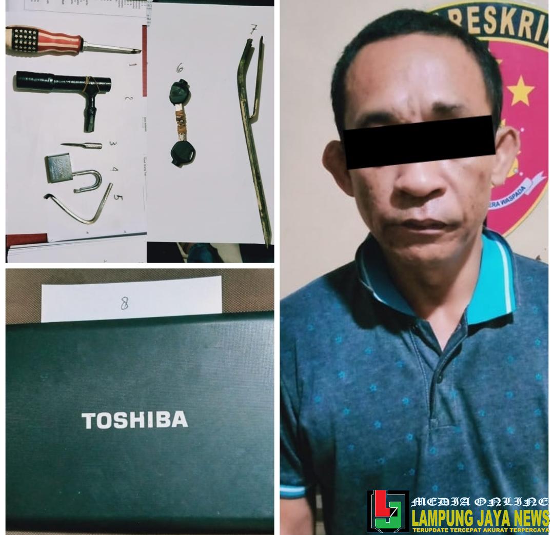 Diduga Melakukan Tindak Pidana Pencurian, Seorang Residivis ditangkap Anggota Polsek Terbanggi Besar Lampung Tengah