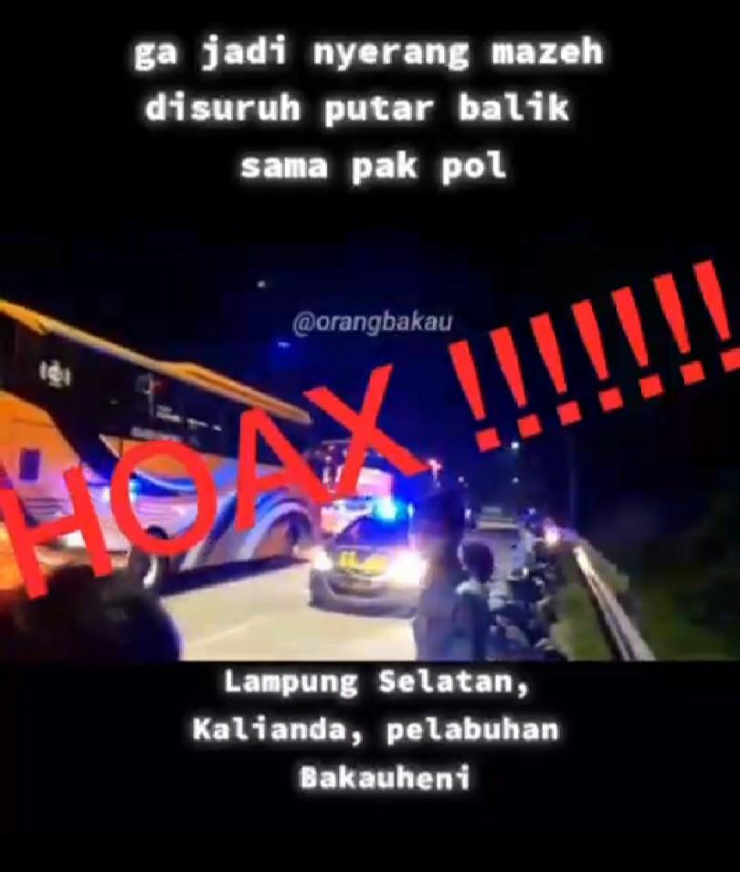 Kabid Humas Polda Lampung : "Video Penyetopan Kendaraan Bus Yang Beredar Adalah Hoax