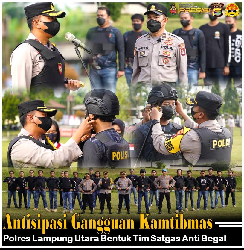 Antisipasi Gangguan Kamtibmas, Polres Lampung Utara Bentuk Tim Satgas Anti Begal