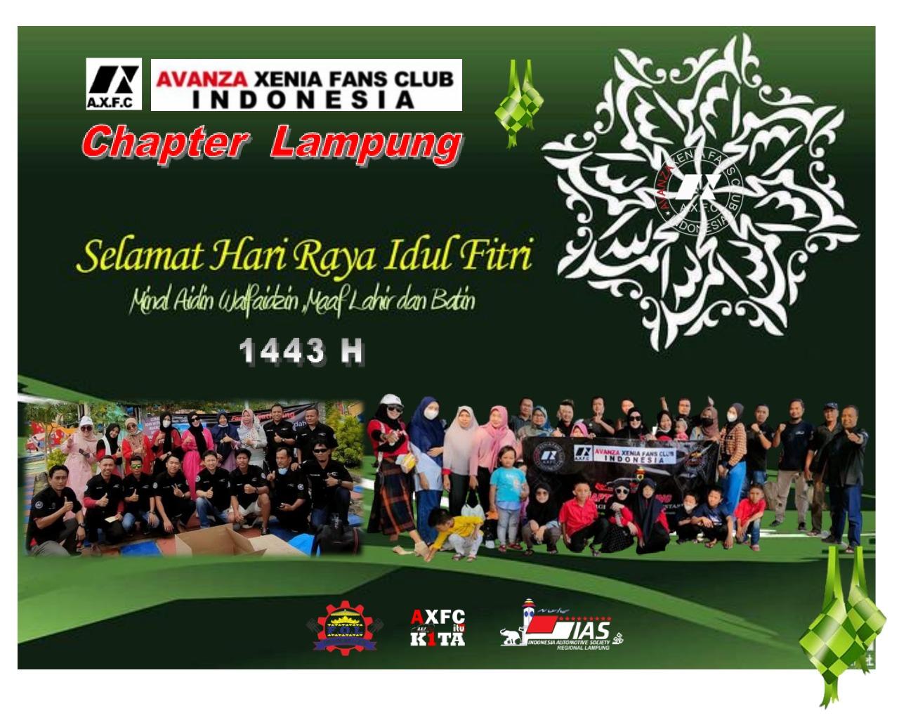 Keluarga Besar AXFC Chapter Lampung Mengucapkan, Selamat Hari Raya Idul Fitri 1 Syawal 1443 H