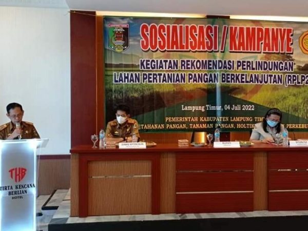 Wujudkan Progran Petani Berjaya, Pemerintah Kabupaten Lampung Timur Gelar Sosialisasi Perlindungan Lahan Pertanian Pangan Berkelanjutan