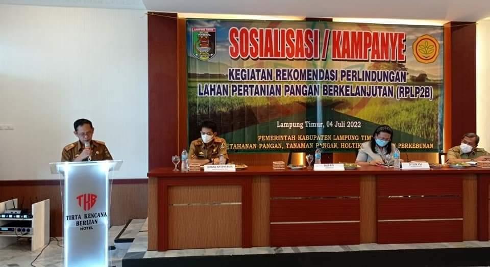 Wujudkan Progran Petani Berjaya, Pemerintah Kabupaten Lampung Timur Gelar Sosialisasi Perlindungan Lahan Pertanian Pangan Berkelanjutan