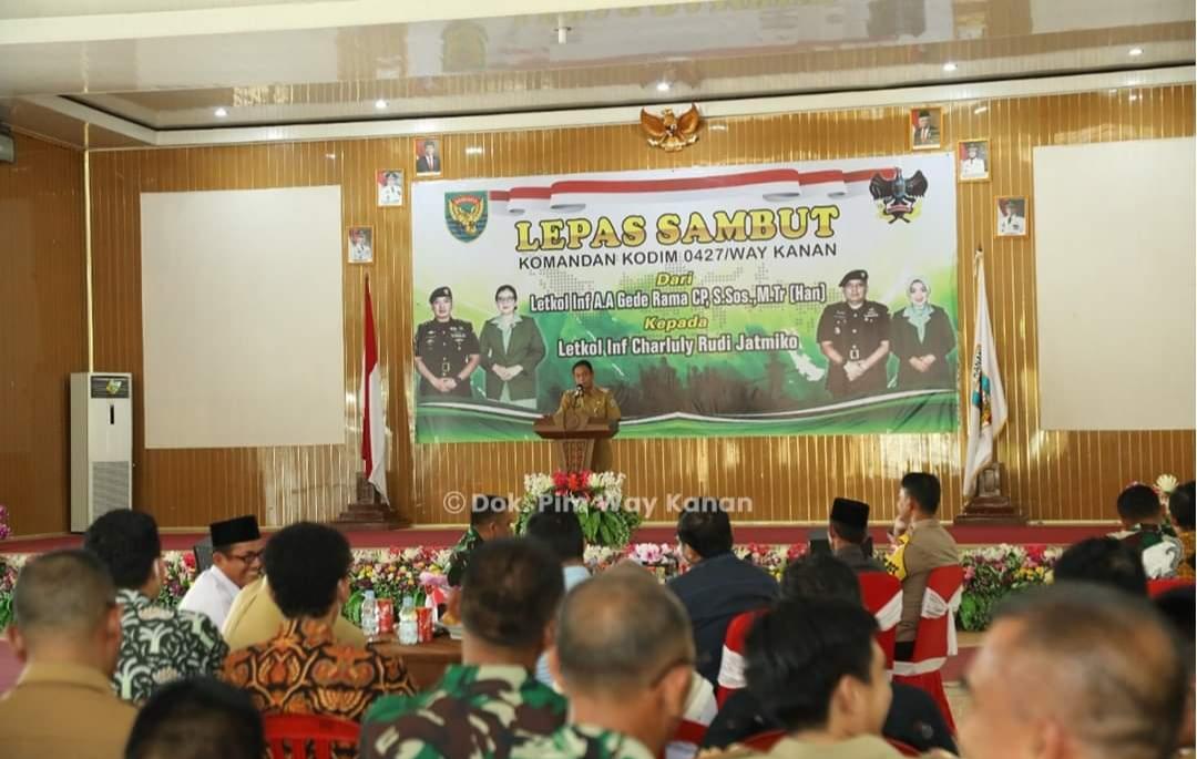 Wakil Bupati Ali Rahman Hadiri Pisah Sambut Komando Distrik Militer 0427/WK