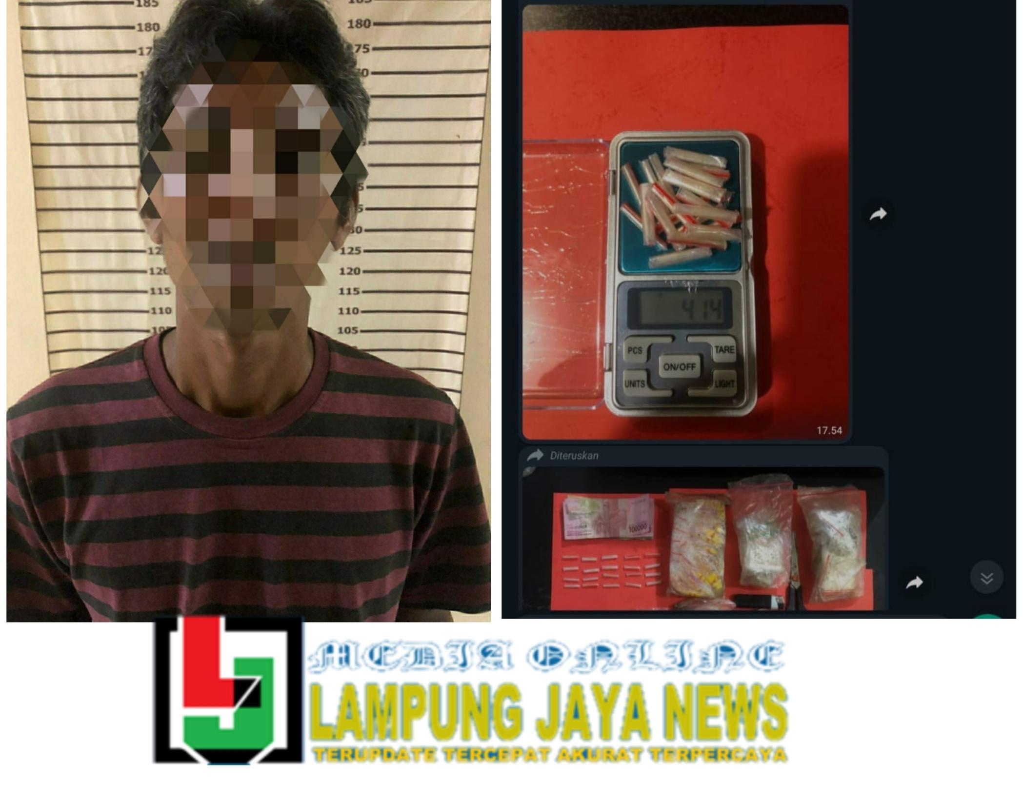 Tertangkap Memiliki Puluhan Paket Sabu, Seorang Pria Asal Gedung Batin Diamankan Polisi