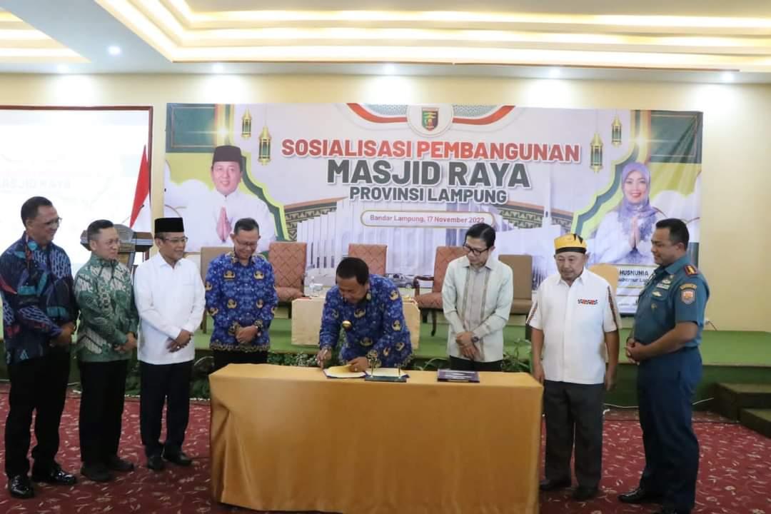 Gubernur Arinal Djunaidi Gelar Sosialisasi Pembangunan Masjid Raya Provinsi Lampung