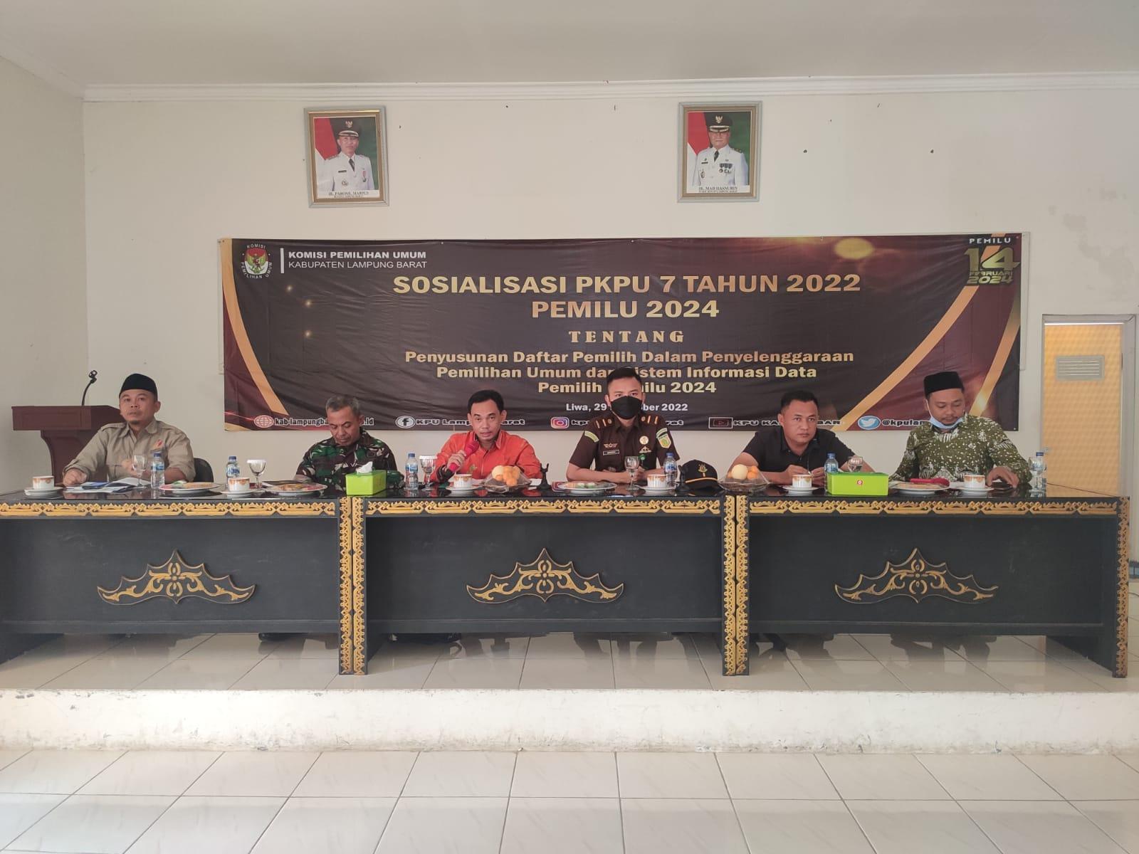 KPU Lampung Barat Gelar Sosialisasi PKPU Nomor 7 Tahun 2022