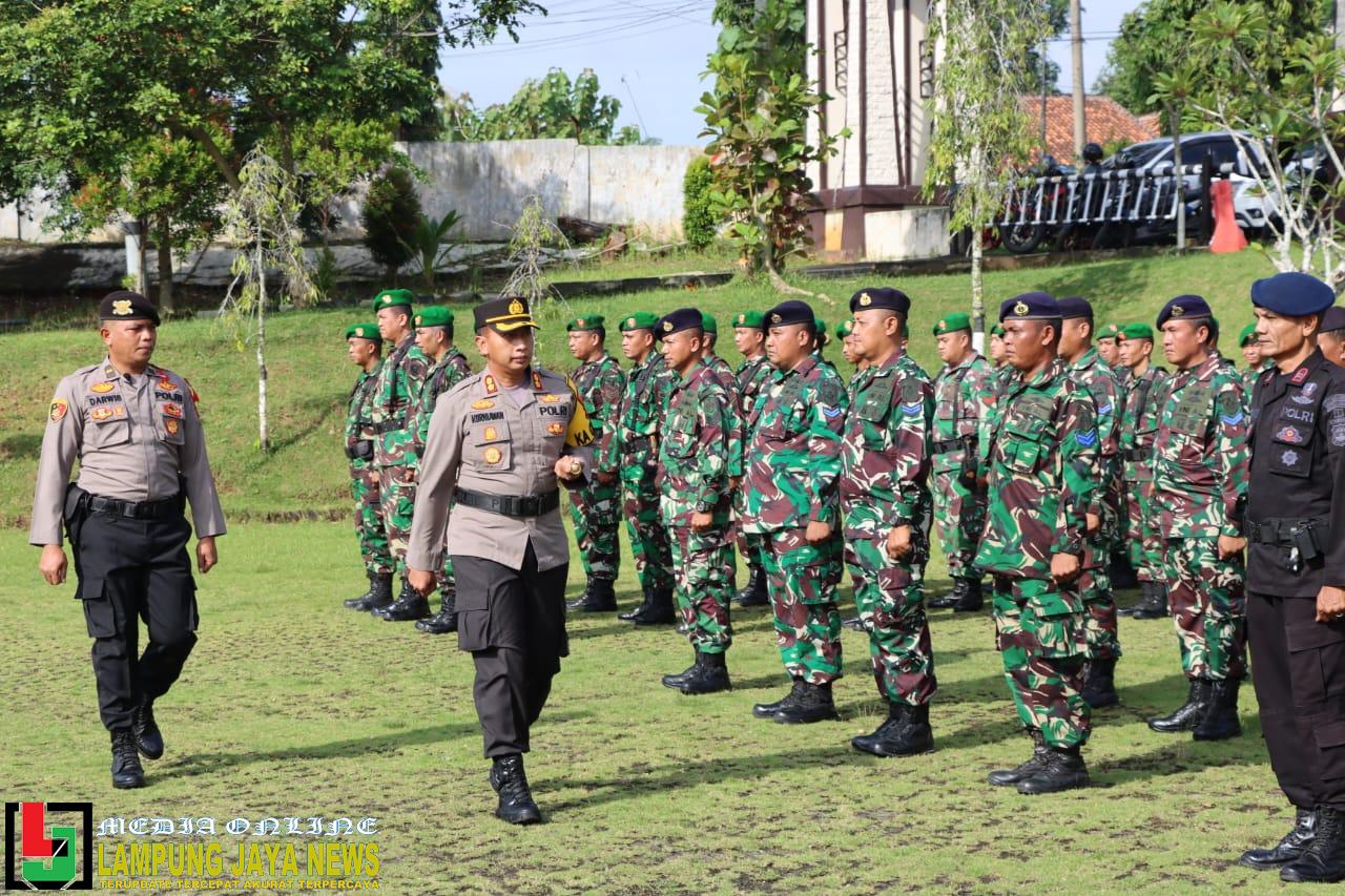 Amankan NATARU, Polres Lampung Utara menggelar Apel Gelar Pasukan OPS Lilin Krakatau