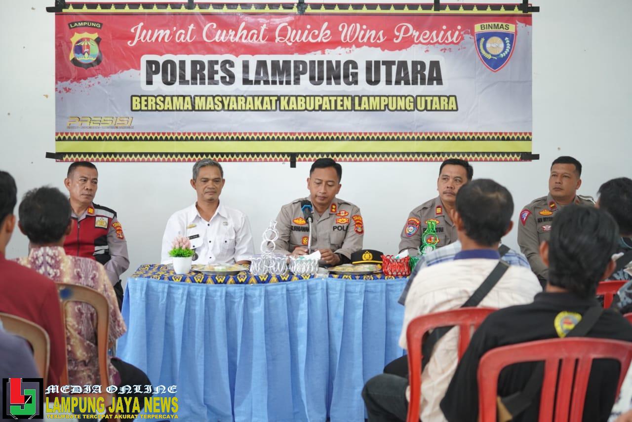 Program Jum'at Curhat, Kapolres Lampung Utara Sampaikan Kiat Menjaga Kamtibmas