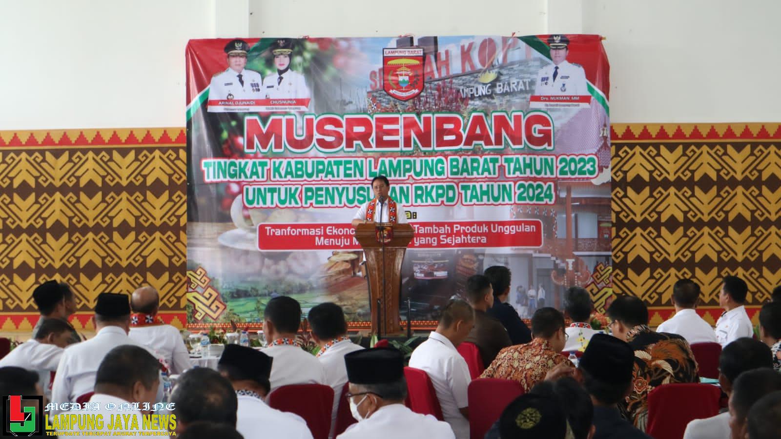Sinergikan RKPD Tahun 2024, Pemerintah Kabupaten Lampung Barat Gelar Musrenbang Tingkat Kabupaten