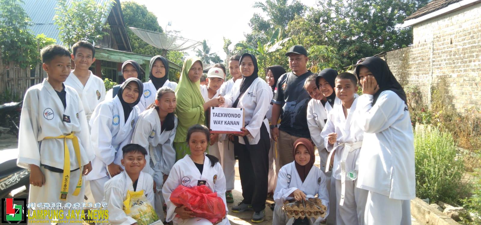 Peduli Bencana, Pengurua Taekwondo Kabupaten Way Kanan Salurkan Bantuan Bagi Para Korban Bencana Tanah Longsor
