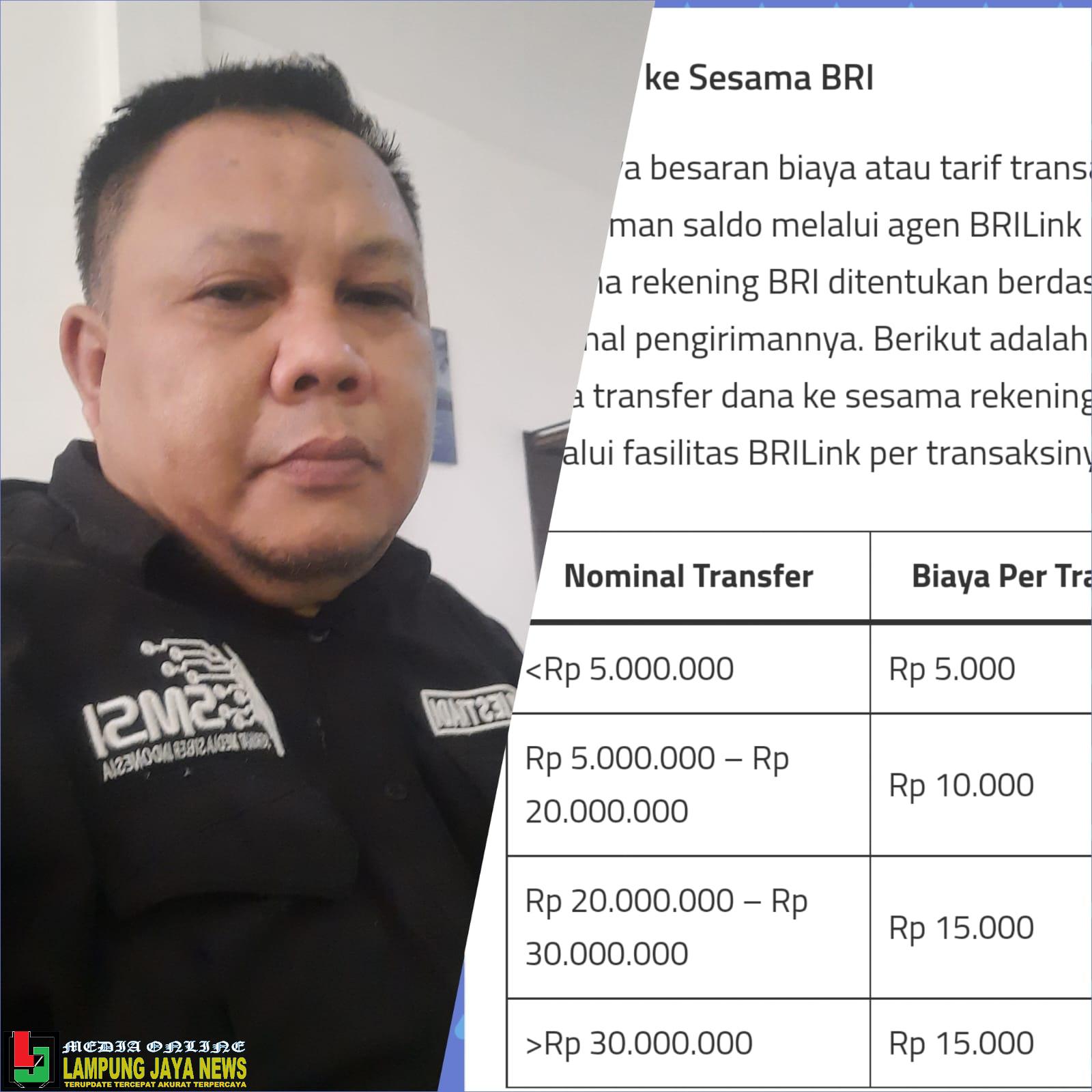 Ketua SMSI Keluhkan Mahalnya Biaya administrasi BRILink di Kelurahan Blambangan Umpu