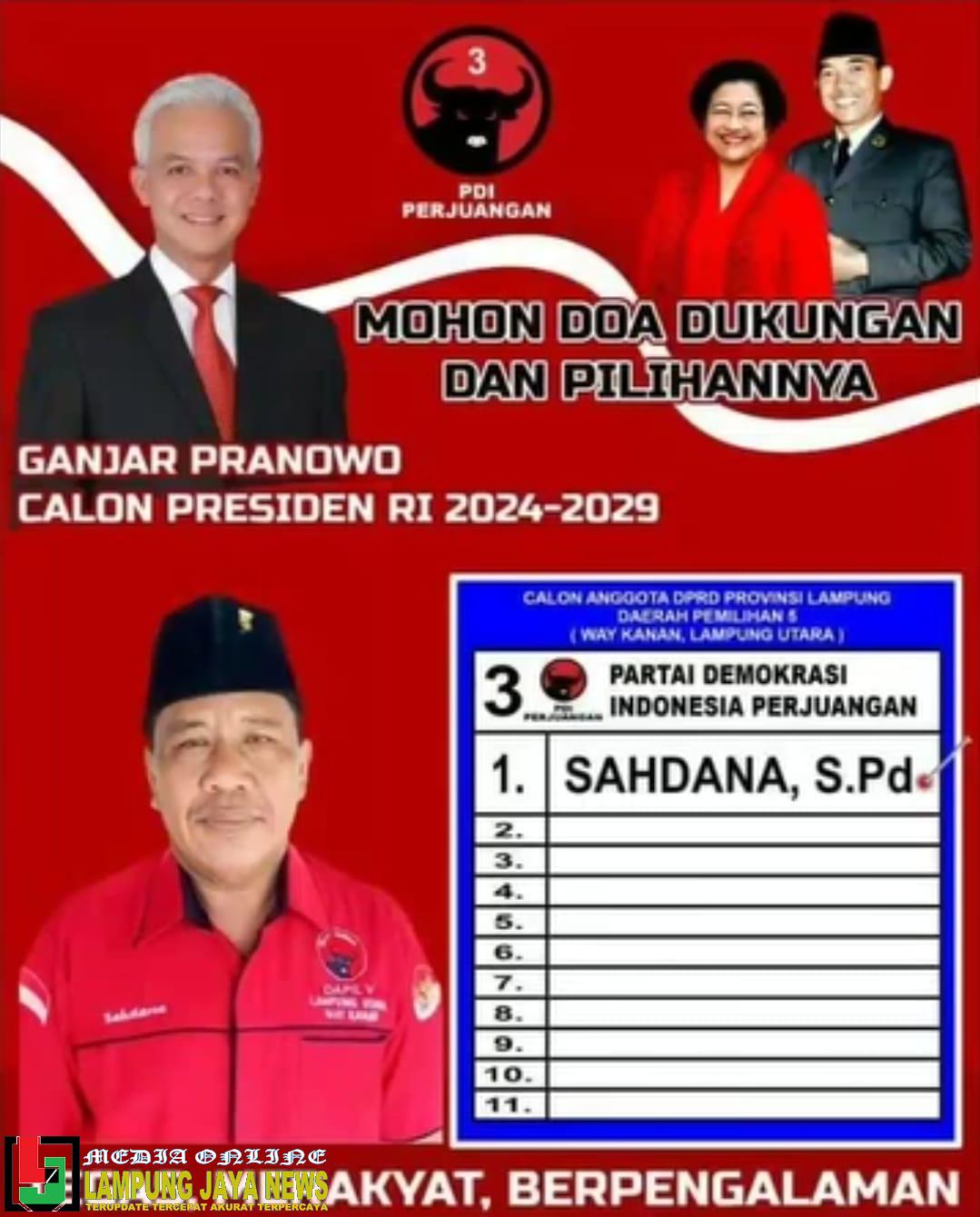 Anggota DPRD Provinsi Lampung Asal Way Kanan Sahdana, Kembali Mencalonkan Diri Sebagai Anggota Legislatif