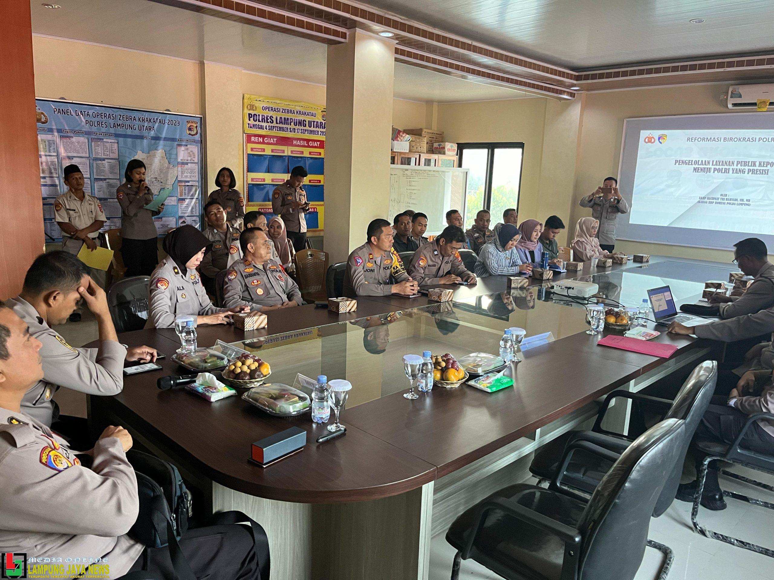 Birorena Polda Lampung Asistensi Pelayanan SPKT Ta. 2023 Polres Lampung Utara