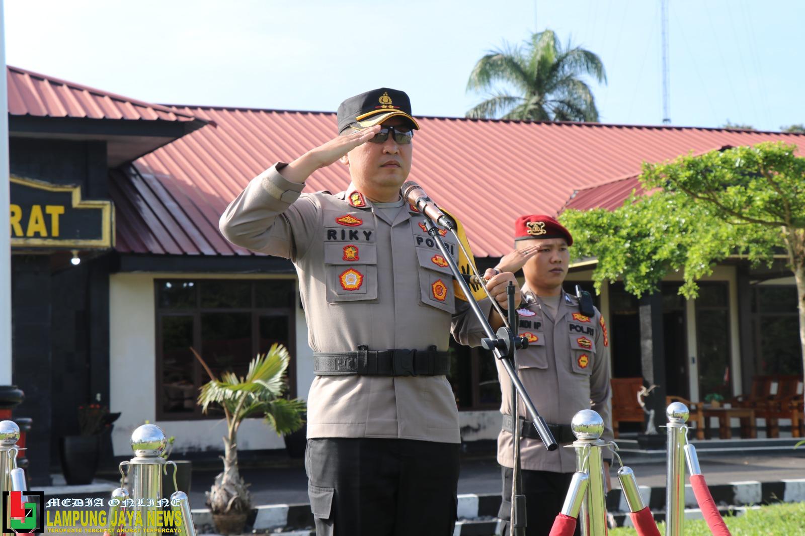 Polres Lampung Barat Gelar Apel Pergeseran Pasukan Pengamanan TPS