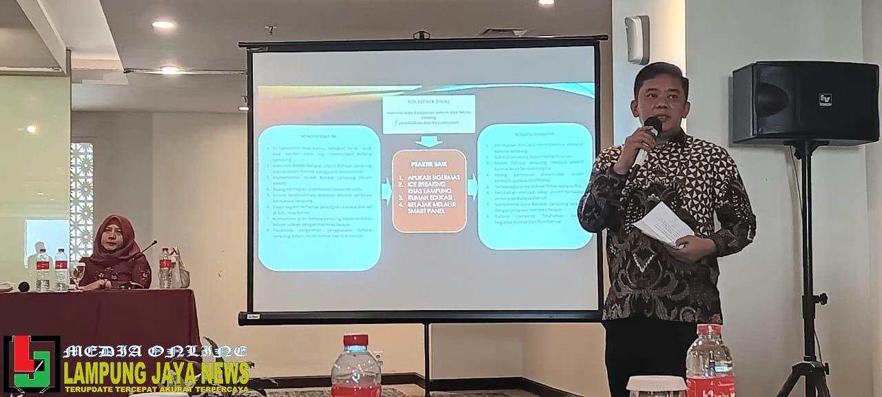 Machiavelli H.T, S.STP., M.Si Kepala Dinas P&K, Ditunjuk Sebagai Pemateri Pada Rapat Koordinasi Revitalisasi Bahasa Daerah oleh Kantor Bahasa Provinsi Lampung