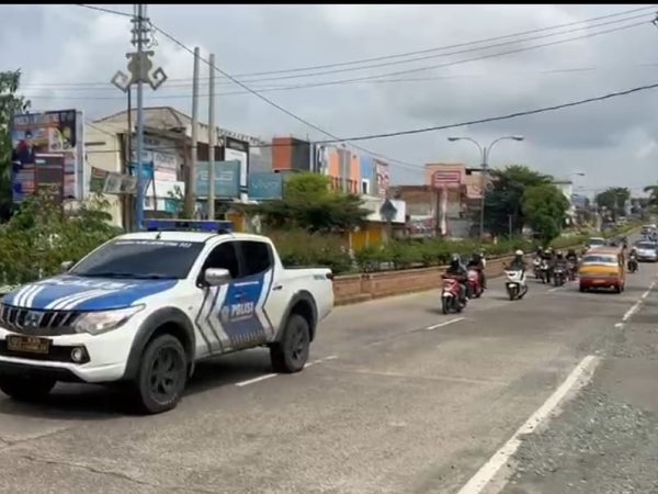 Polres Lampung Utara Kawal Pemudik Motor Dari Kotabumi Sampai Berbatasan Lampung Tengah