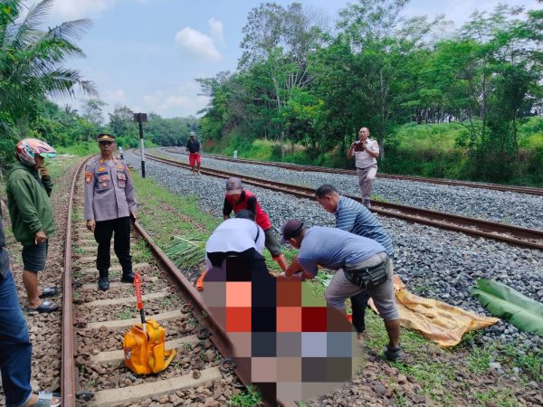 Polres Lampung Utara Evakuasi Korban RP (9) Yang Tertabrak Kereta Api