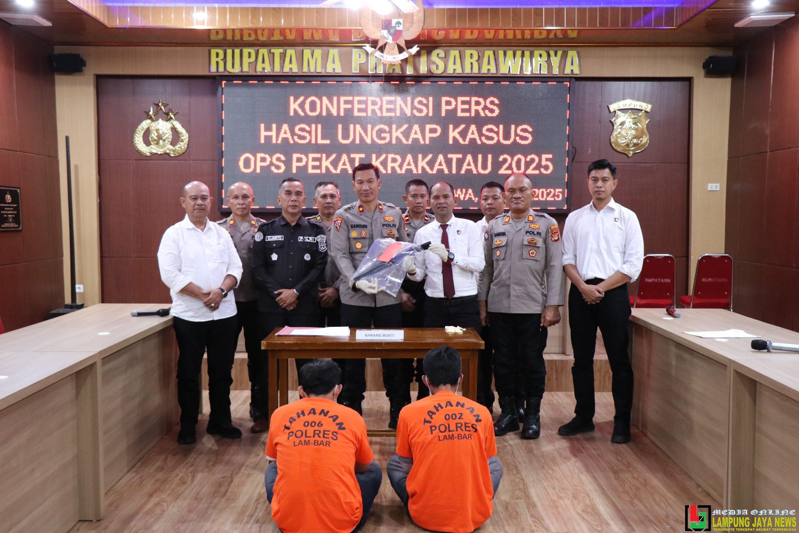 Polres Lampung Barat Gelar Konferensi Pers Hasil Operasi Pekat Krakatau 2025 Polres Lampung Barat Gelar Konferensi Pers Hasil Operasi Pekat Krakatau 2025