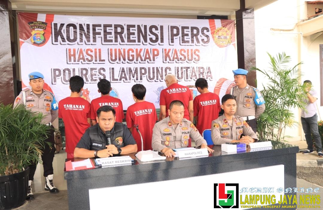 Tekan Gangguan Kabtibmas, Polres Lampung Utara Berhasil Ungkap 4 Kasus Dan Amankan 6 Tersangka Tekan Gangguan Kabtibmas, Polres Lampung Utara Berhasil Ungkap 4 Kasus Dan Amankan 6 Tersangka