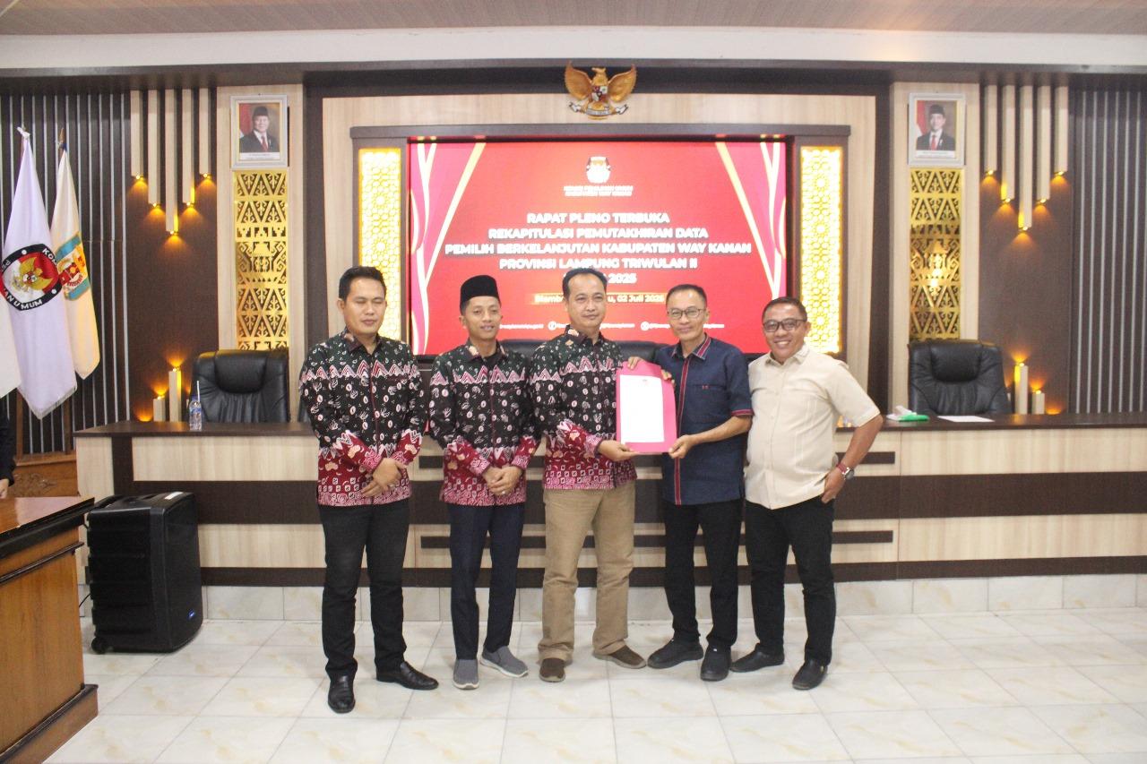 Gelar Rapat Pleno, KPU Way Kanan Data Pemilih Berkelanjutan Sebanyak 347.876 Pemilih