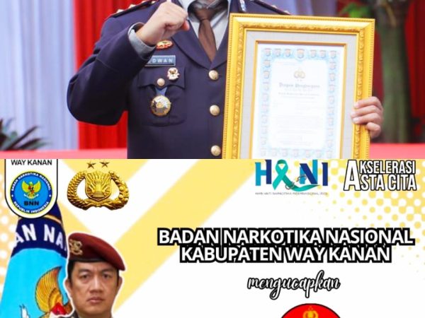 Berhasil Gagalkan Penyelundupan Ganja Seberat 53 Kg, Kepala BNNK Way Kanan Terima Penghargaan Dari Kapolda Lampung