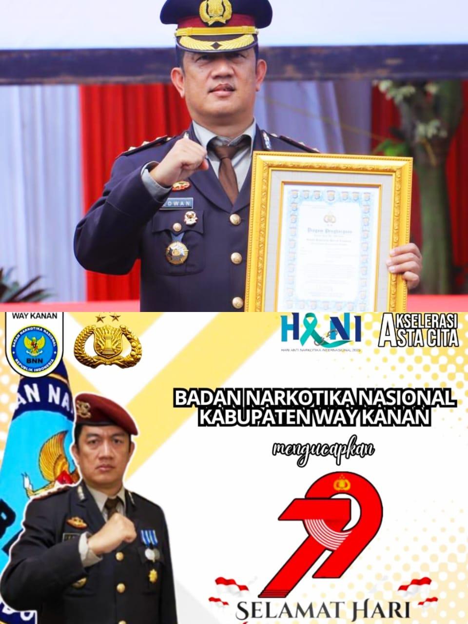 Berhasil Gagalkan Penyelundupan Ganja Seberat 53 Kg, Kepala BNNK Way Kanan Terima Penghargaan Dari Kapolda Lampung