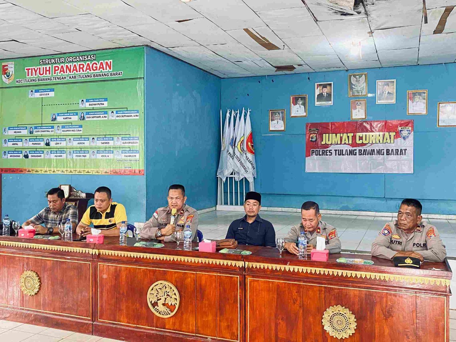 Polres Tulang Bawang Barat, Gelar Jumat Curhat, dengar aspirasi Warga di Tiyuh Panaragan Polres Tulang Bawang Barat, Gelar Jumat Curhat, dengar aspirasi Warga di Tiyuh Panaragan