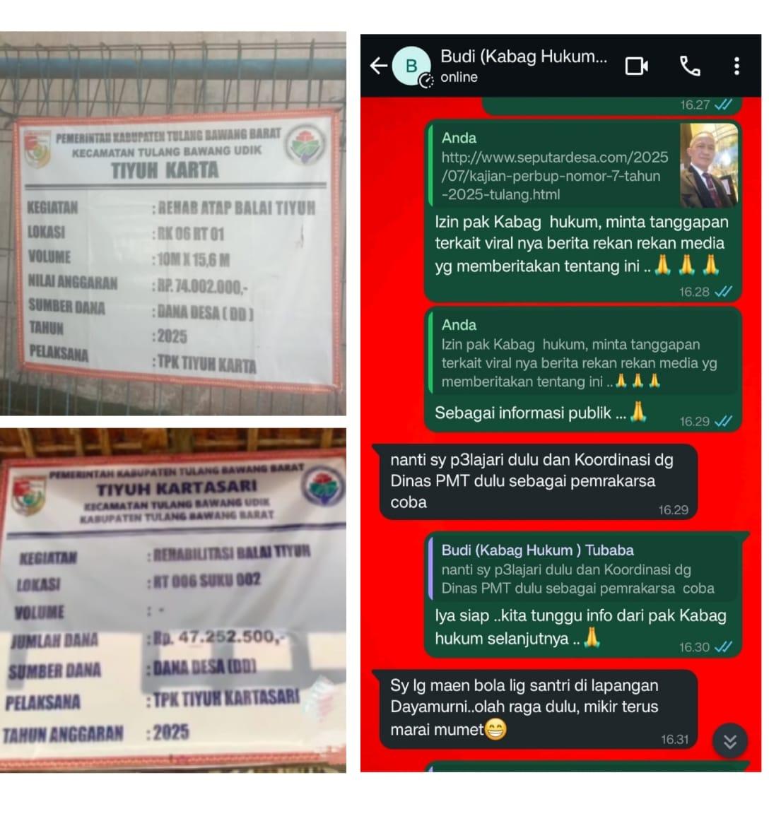 Kontroversi Perbub Tubaba Legalkan Dana Desa Untuk Renovasi Balai Tiyuh, Peninggalan Pj. Bupati Firsada Kontroversi Perbub Tubaba Legalkan Dana Desa Untuk Renovasi Balai Tiyuh, Peninggalan Pj. Bupati Firsada