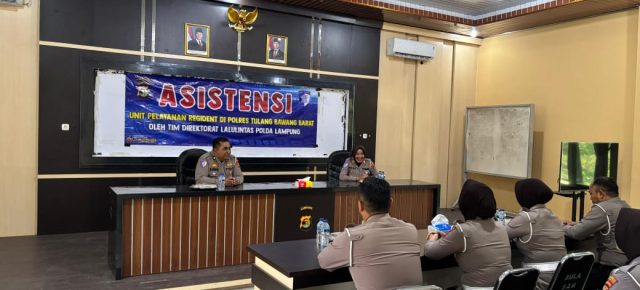 Ditlantas Polda Lampung Asistensi Bidang Regident Satlantas Polres Tulang Bawang Barat