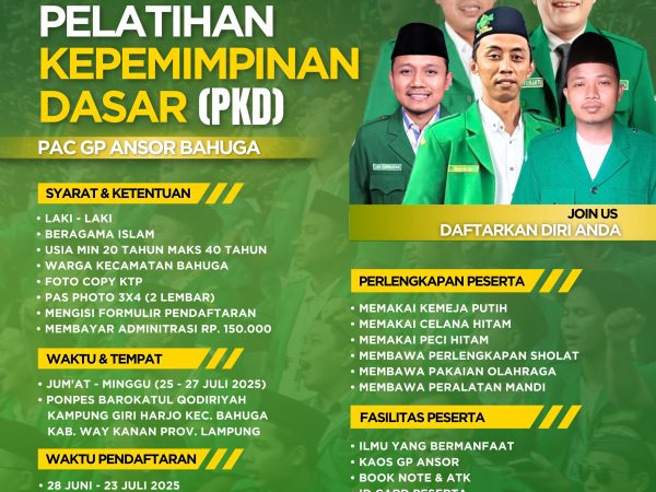 MWC NU Bahuga Berikan Subsidi 70% biaya administrasi untuk 5 Pendaftar Pertama PKD GP Ansor Sebagai Peserta