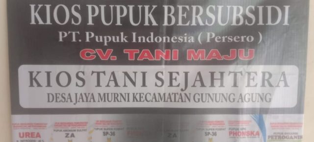 Petani Tubaba Keluhkan Harga Pupuk Subsidi di Atas HET, Diduga Ada Permainan Distributor – Putra Jaya Umar Siap Bongkar ke DPRD Provinsi