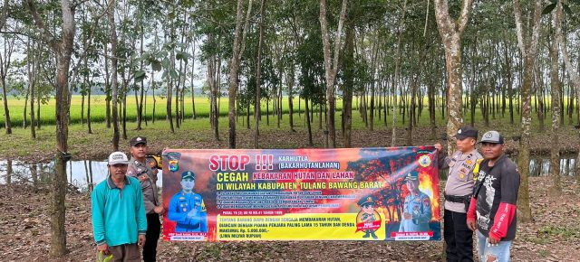 Wujud Peduli Lingkungan, Polsek Tulang Bawang Tengah Sosialisasi Pencegahan Karhutla,