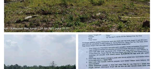 Warga Pakuan Ratu Tuntut Perjanjian Pembayaran Penyerobotan Lahan yang Telah Diperjualbelikan