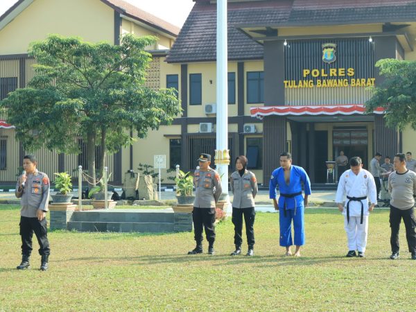 Ujian Bela Diri Polri Dalam Rangka UKP Periode 1 Januari 2026 Digelar di Mapolres Tulang Bawang Barat, Libatkan Tiga Polres