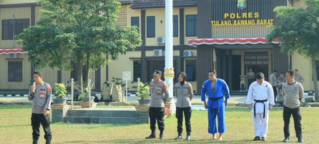 Ujian Bela Diri Polri Dalam Rangka UKP Periode 1 Januari 2026 Digelar di Mapolres Tulang Bawang Barat, Libatkan Tiga Polres