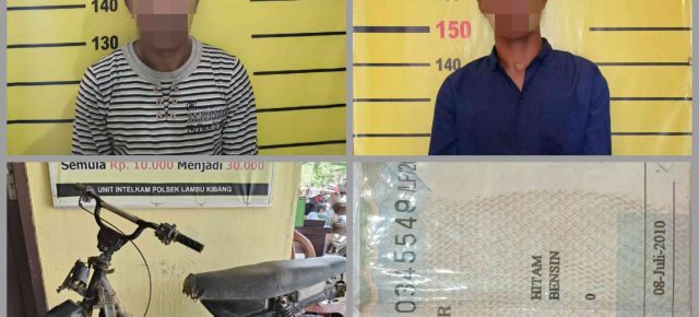 Unit Reskrim Polsek Lambu Kibang Amankan dua Pelaku Kasus Tindak Pidana Pencurian dengan Pemberatan