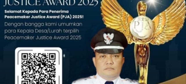 Kepala Tiyuh Panaragan Jaya Utama Terima Penghargaan Peacemaker Justice Award Tingkat Nasional 2025