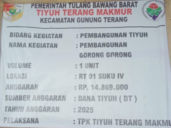 Pembangunan Gorong-Gorong Jadi Prioritas Fisik Tiyuh Terang Makmur Tahun 2025 Pembangunan Gorong-Gorong Jadi Prioritas Fisik Tiyuh Terang Makmur Tahun 2025