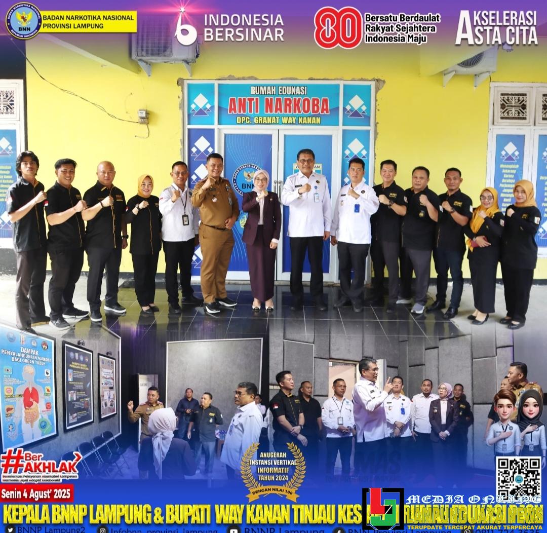 Gelar Kunjungan Ke Rumah Edukasi Anti Narkotika GRANAT Way Kanan, Kepala BNN Provinsi Lampung Kagum Dengan Konsepnya