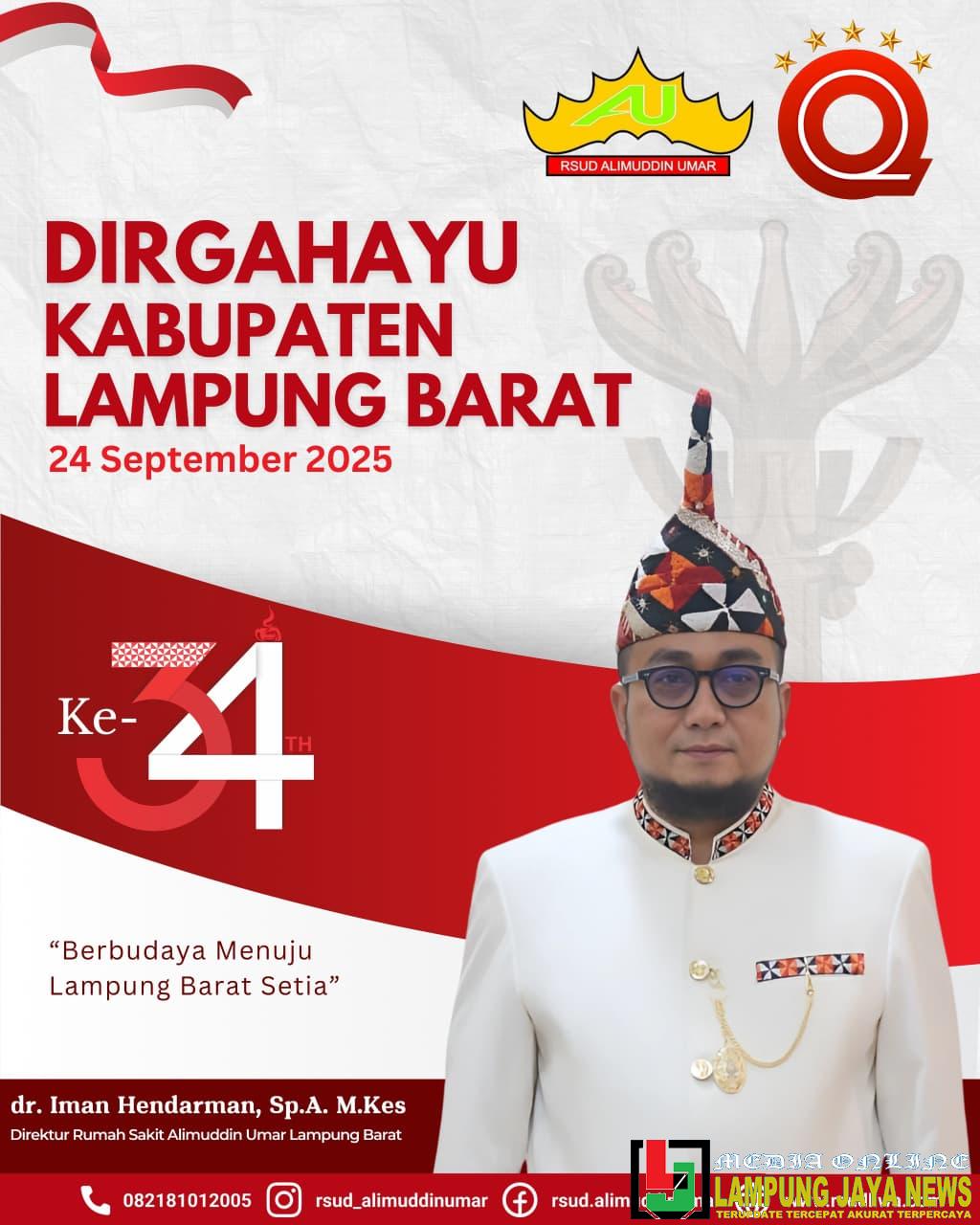 dr. Iman Hendarman, Sp.A., M.Kes Direktur RSUD Alimuddin Umar Kabupaten Lampung Barat