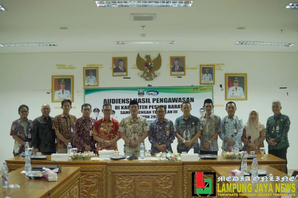 Bupati Dedi Irawan Hadiri Audensi Hasil Pengawasan Triwulan KE II Oleh Perwakilan BPKP Provinsi Lampung