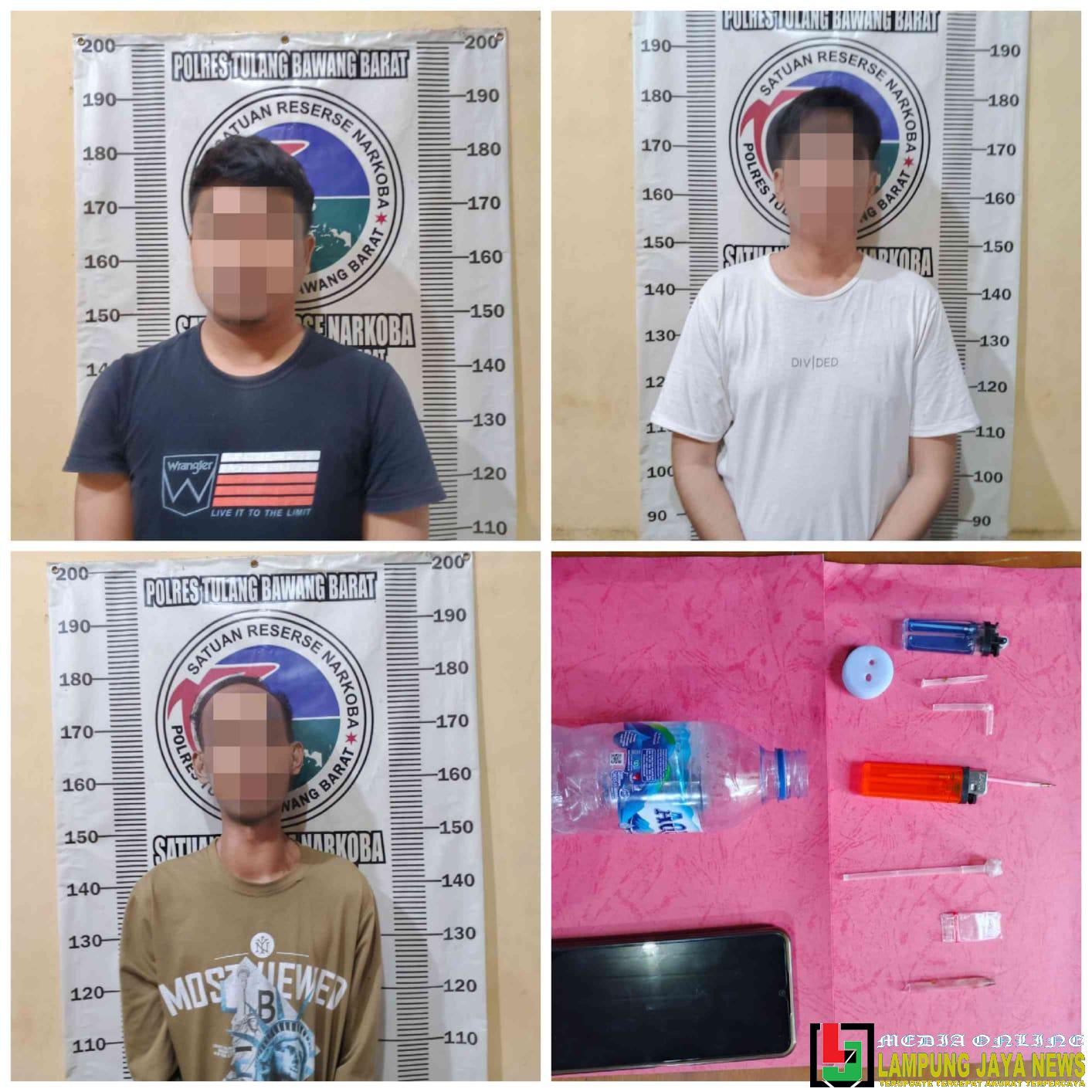 Satresnarkoba Polres Tulang Bawang Barat Amankan 3 (Tiga) Orang Laki-Laki Diduga Lakukan Tindak Pidana Penyalahgunaan Narkoba Satresnarkoba Polres Tulang Bawang Barat Amankan 3 (Tiga) Orang Laki-Laki Diduga Lakukan Tindak Pidana Penyalahgunaan Narkoba