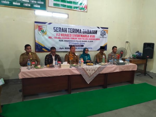 Serah Terima Jabatan PJ Kepalo Tiyuh Marga Sari: Estafet Kepemimpinan dari Dionisius Fillio Raro, S.STP Kepada Boiman, SE