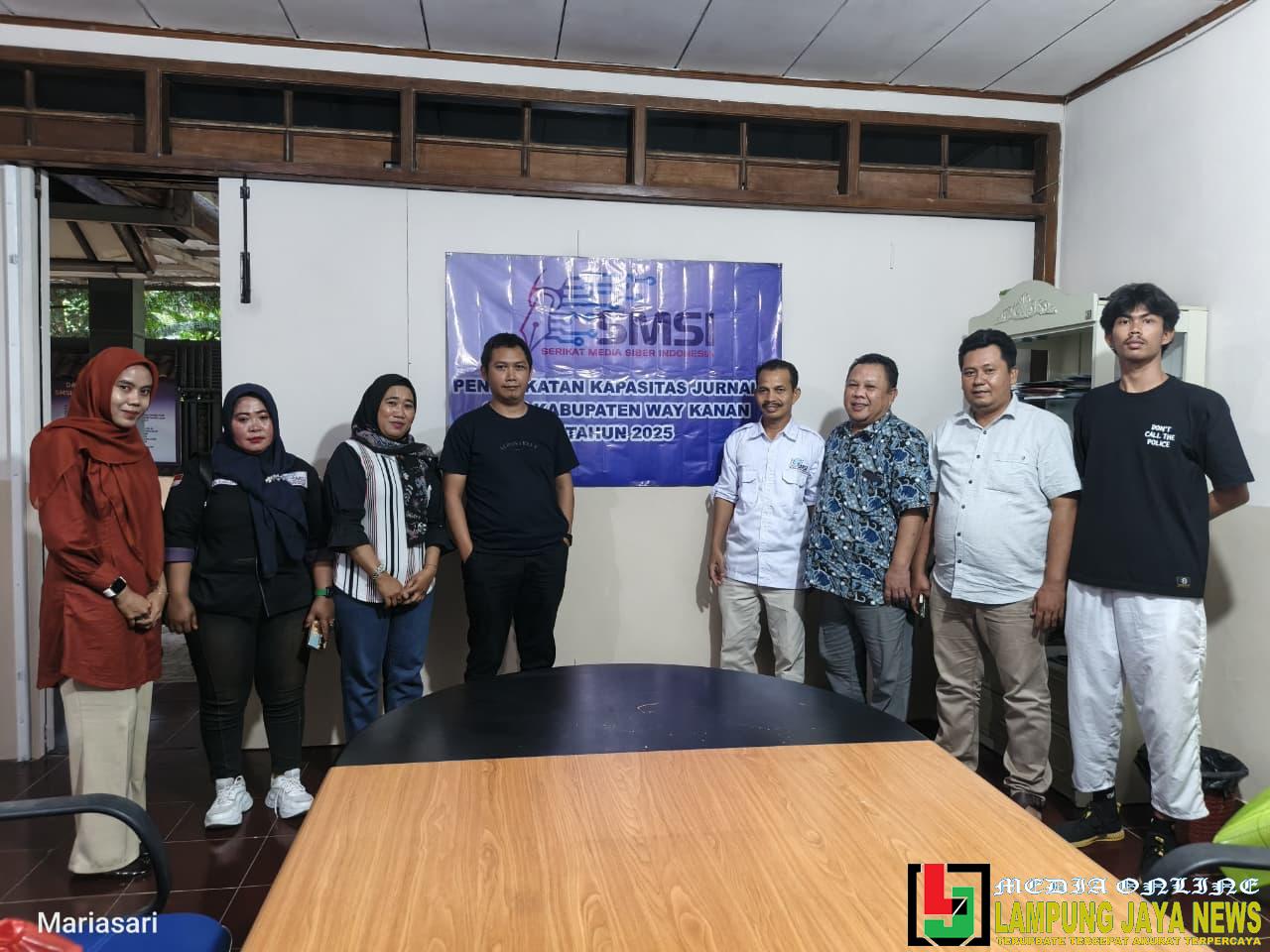 Terima Kunjungan SMSI Way Kanan, SMSI Provinsi Lampung Berikan Tips Jurnalis Profesional