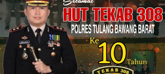 Sambut HUT Ke 10 Tekab 308, Satreskrim Polres Tulang Bawang Barat Gelar Bansos di Pondok Pesantren