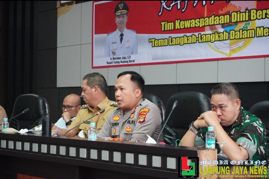 Kapolres Tulang bawang Barat Hadiri Rakor Kewaspadaan Dini Bersama Forkopimda