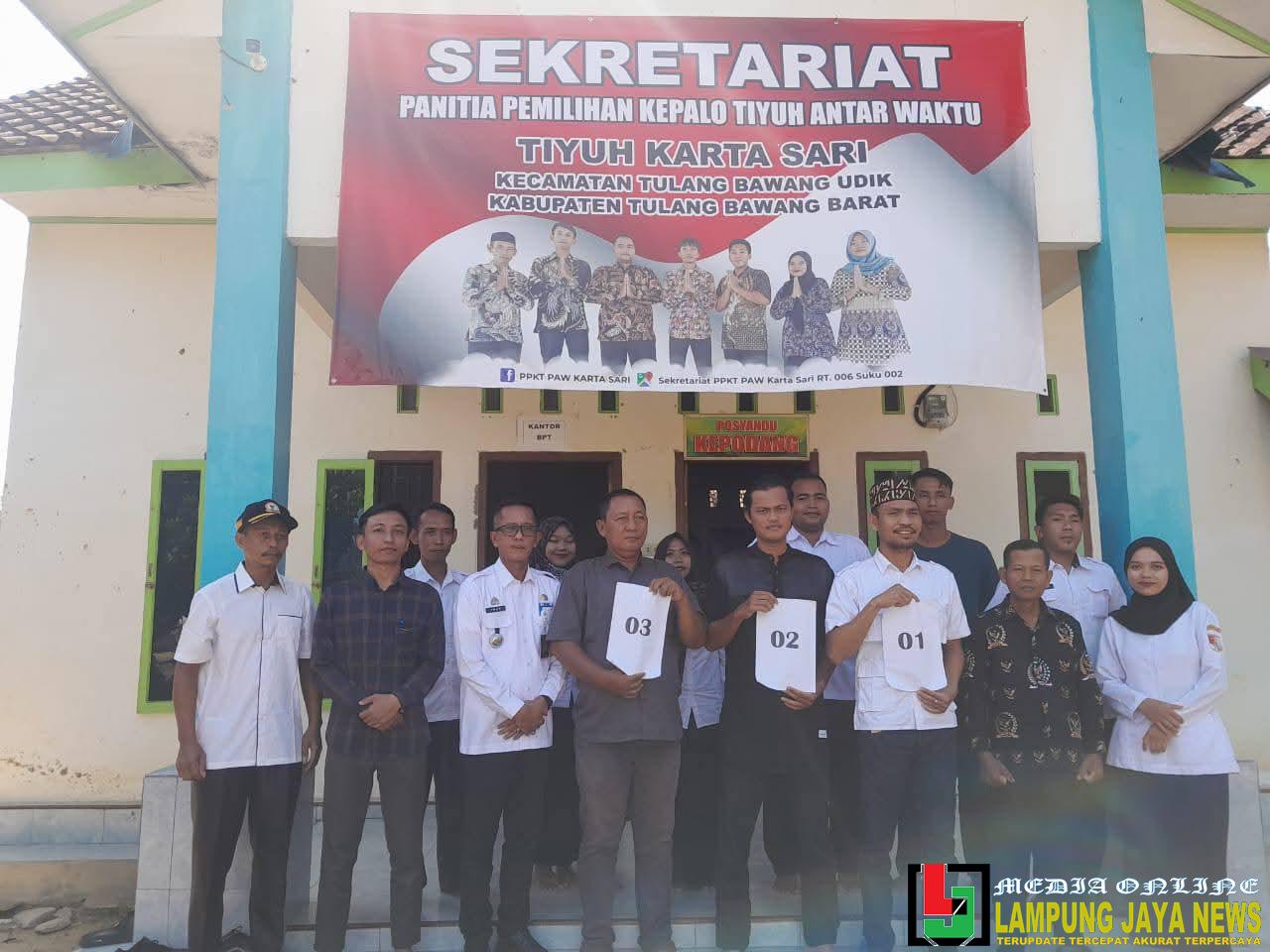 Tiga Calon PAW Tiyuh Karta Sari Siap Bertarung, Nomor Urut Resmi Ditetapkan Tiga Calon PAW Tiyuh Karta Sari Siap Bertarung, Nomor Urut Resmi Ditetapkan