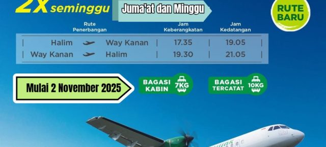Citilink Resmi Buka Rute Baru Way Kanan – Halim Jakarta Mulai 2 November 2025